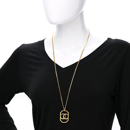 Chanel Metal CC Chain Pendant Necklace Gold 2 of 7