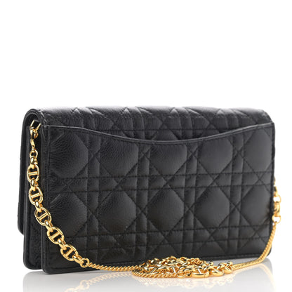 Christian Dior Supple Calfskin Caro Pouch with Chain Black 3 of 11