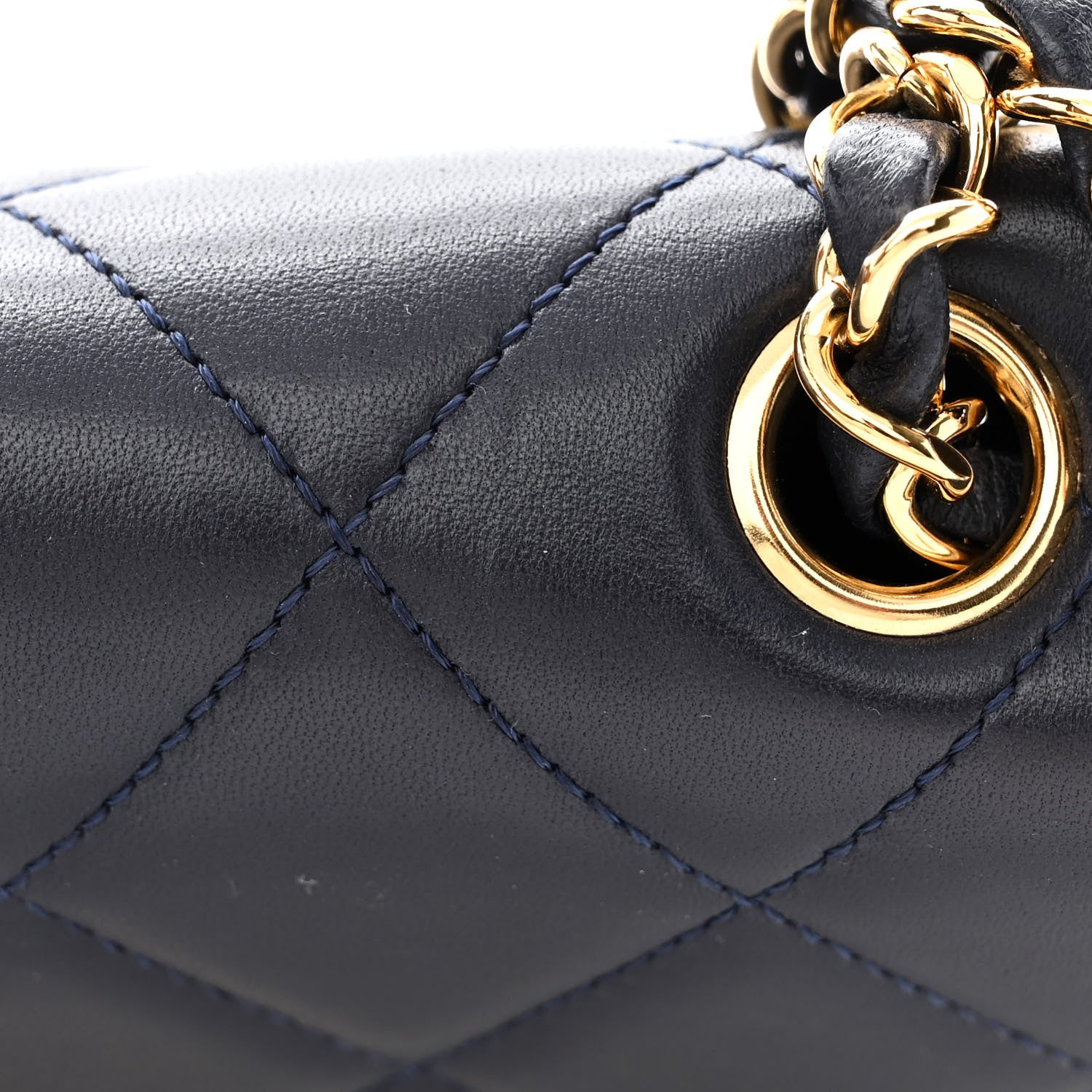 Chanel Lambskin Quilted Large Golden Class Flap Navy 12 of 12