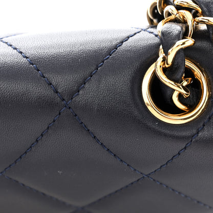 Chanel Lambskin Quilted Large Golden Class Flap Navy 12 of 12