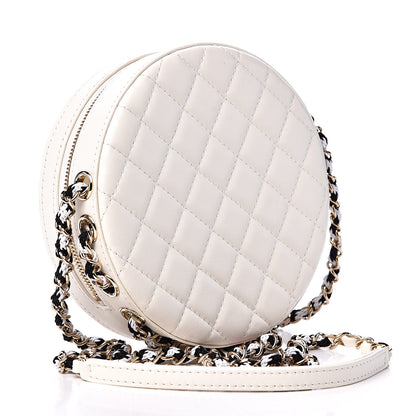 Chanel Lambskin Coco Lifesaver Round Bag Black White 2 of 8