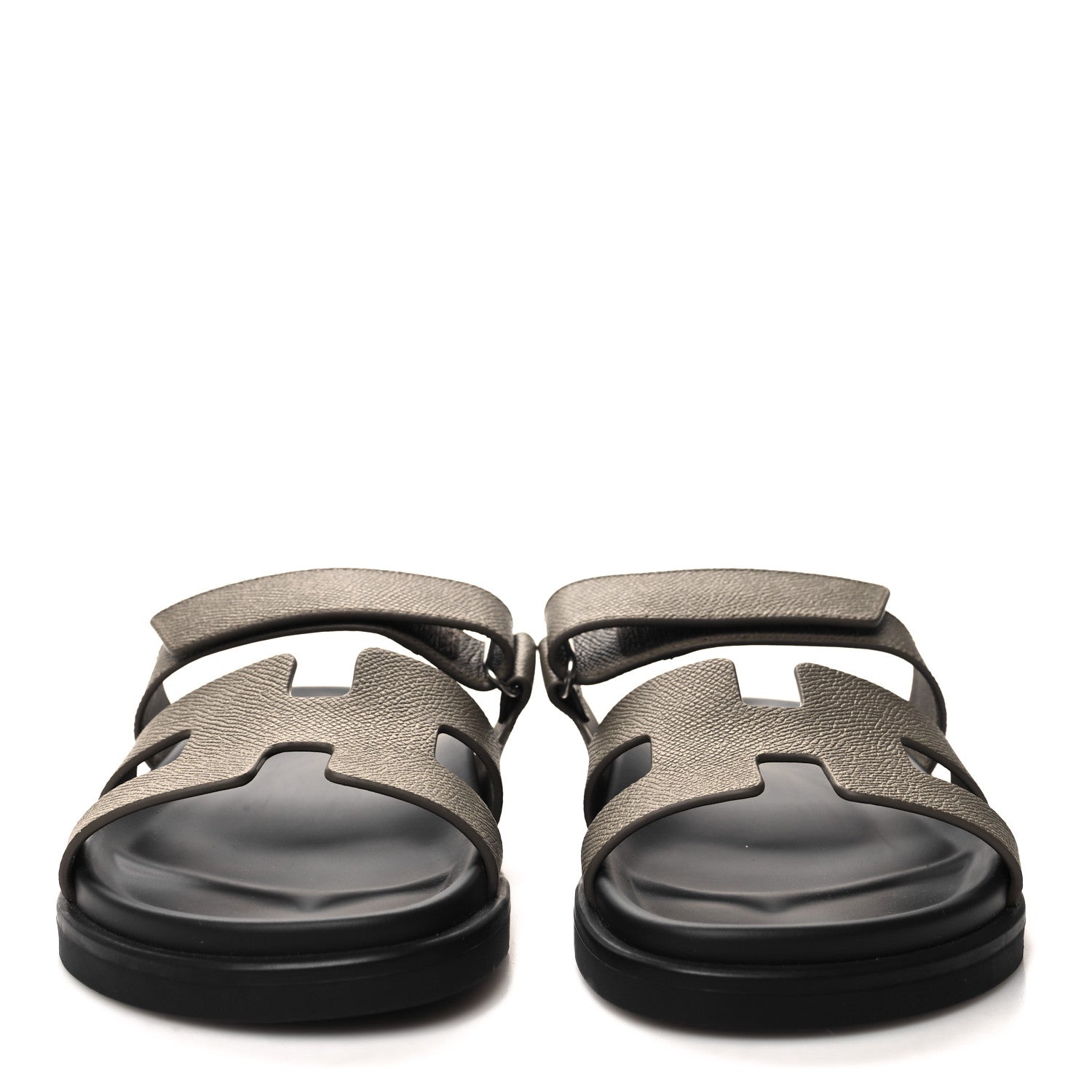 Hermes Epsom Womens Chypre Sandals 37.5 Etoupe 2 of 8