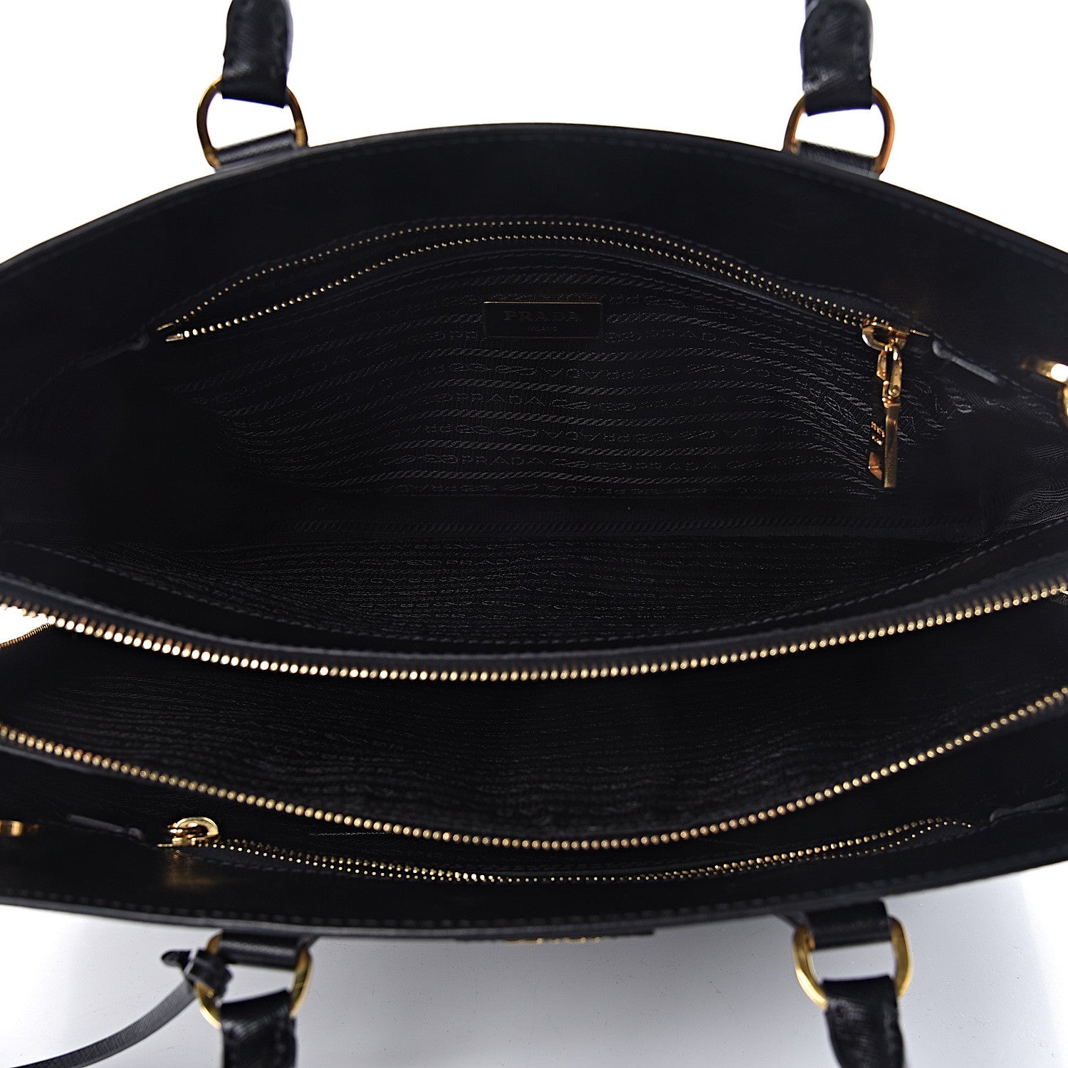 Prada Saffiano Lux Large Top Handle Open Tote Black 5 of 11