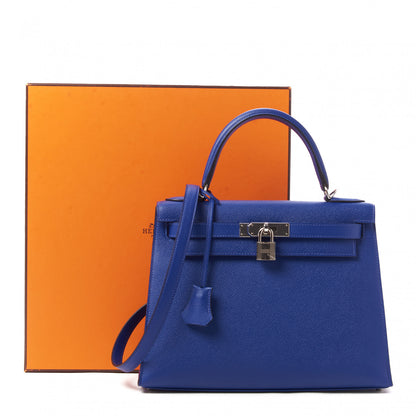 Hermes Epsom Kelly Sellier 28 Bleu Electrique 32 of 32