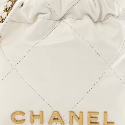 Chanel Shiny Calfskin Quilted Mini Chanel 22 White 8 of 11
