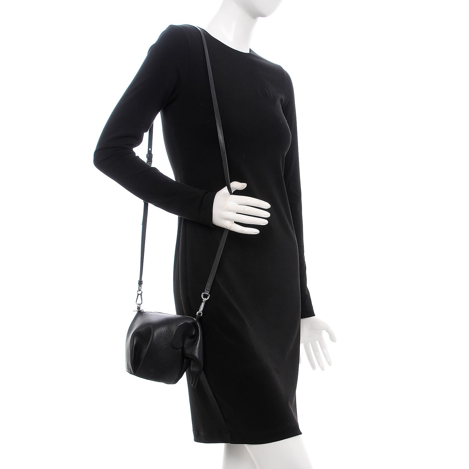 Loewe Calfskin Mini Elephant Crossbody Bag Black 2 of 8