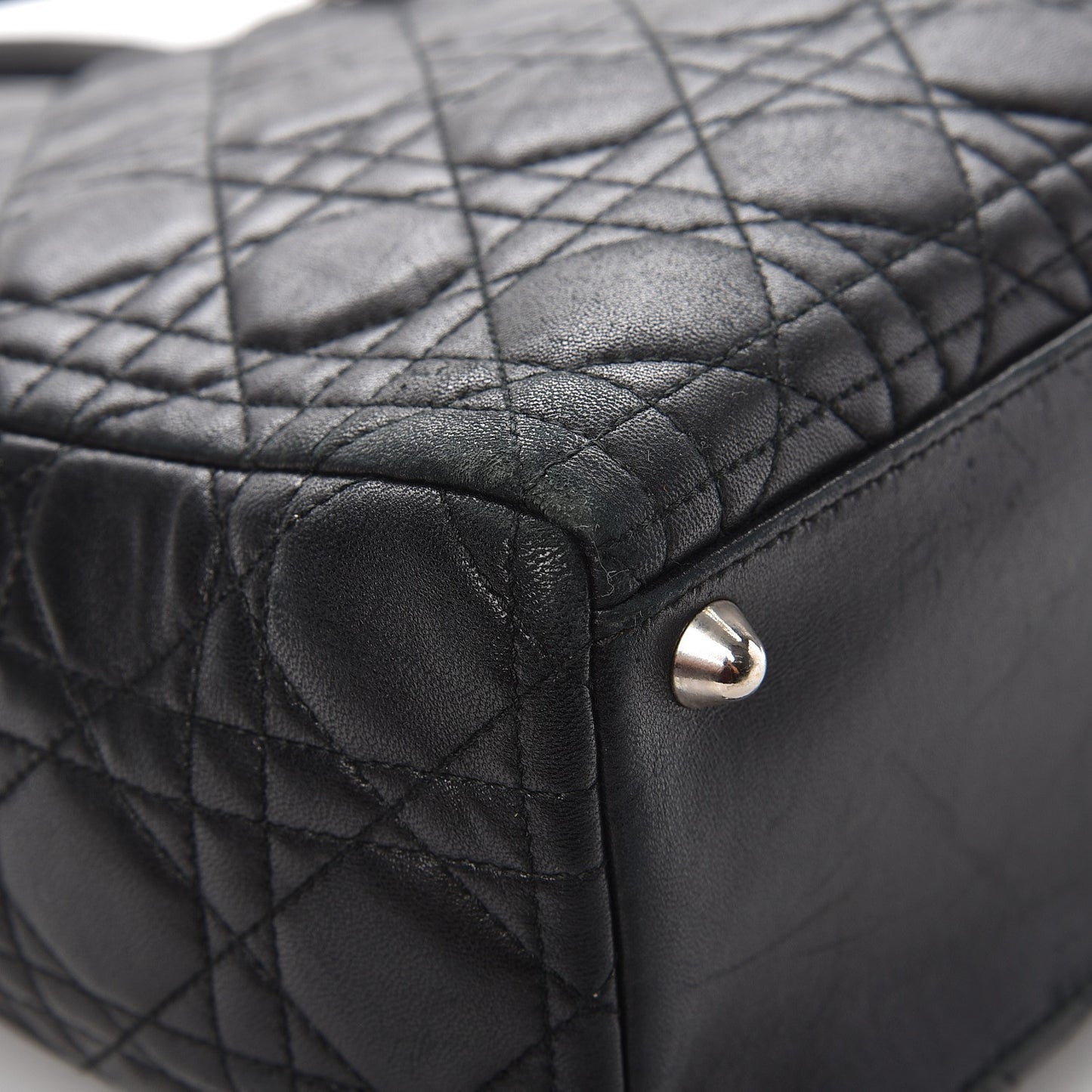 Lambskin Cannage Large Lady Dior Black