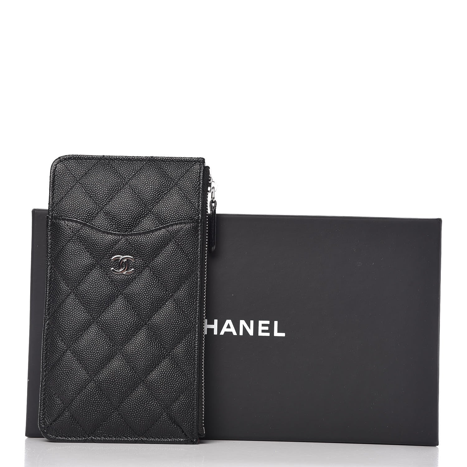 Chanel Caviar Quilted Classic Flat Wallet Pouch Black 8 of 8