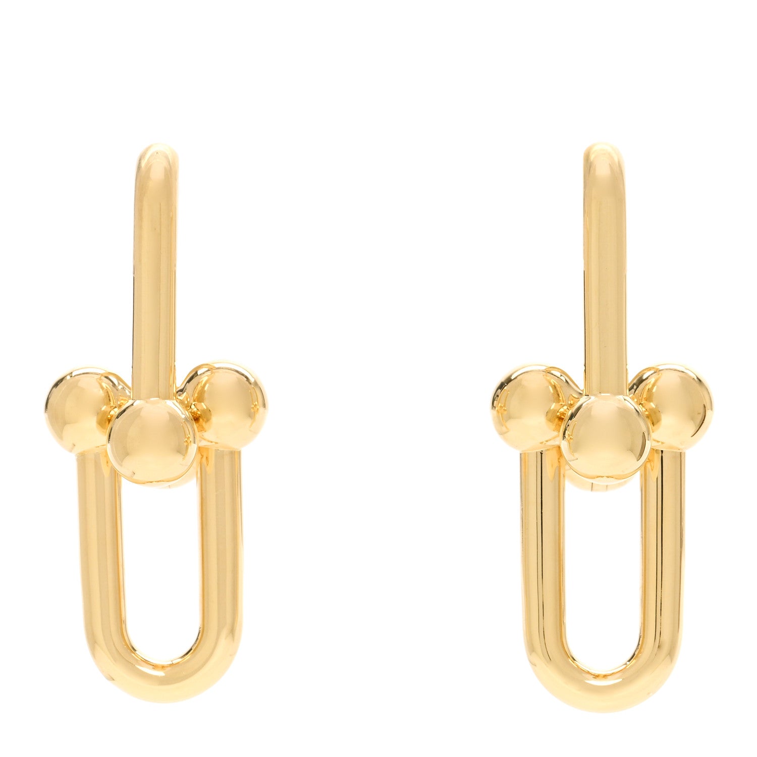 Tiffany 18K Yellow Gold Extra Large HardWear Link Earrings 1 of 5