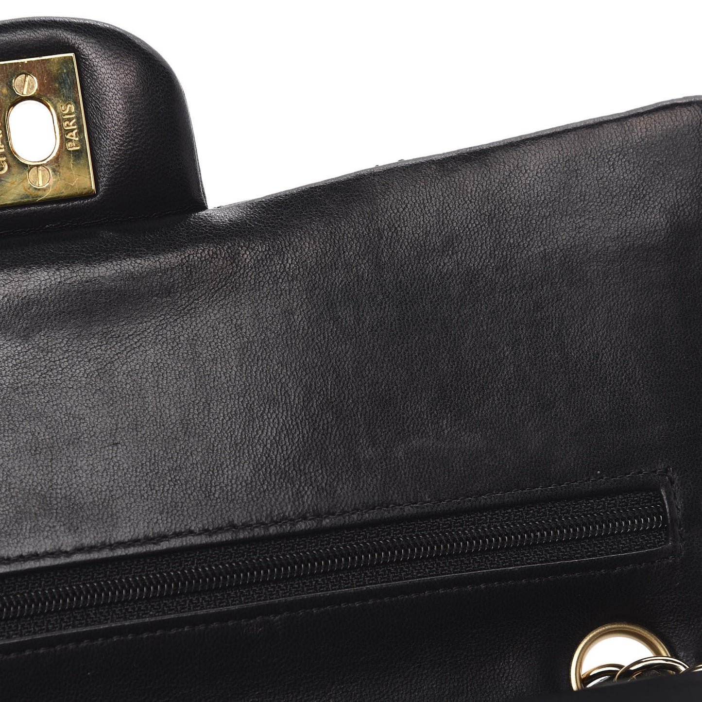 Lambskin Quilted Medium Double Flap Black