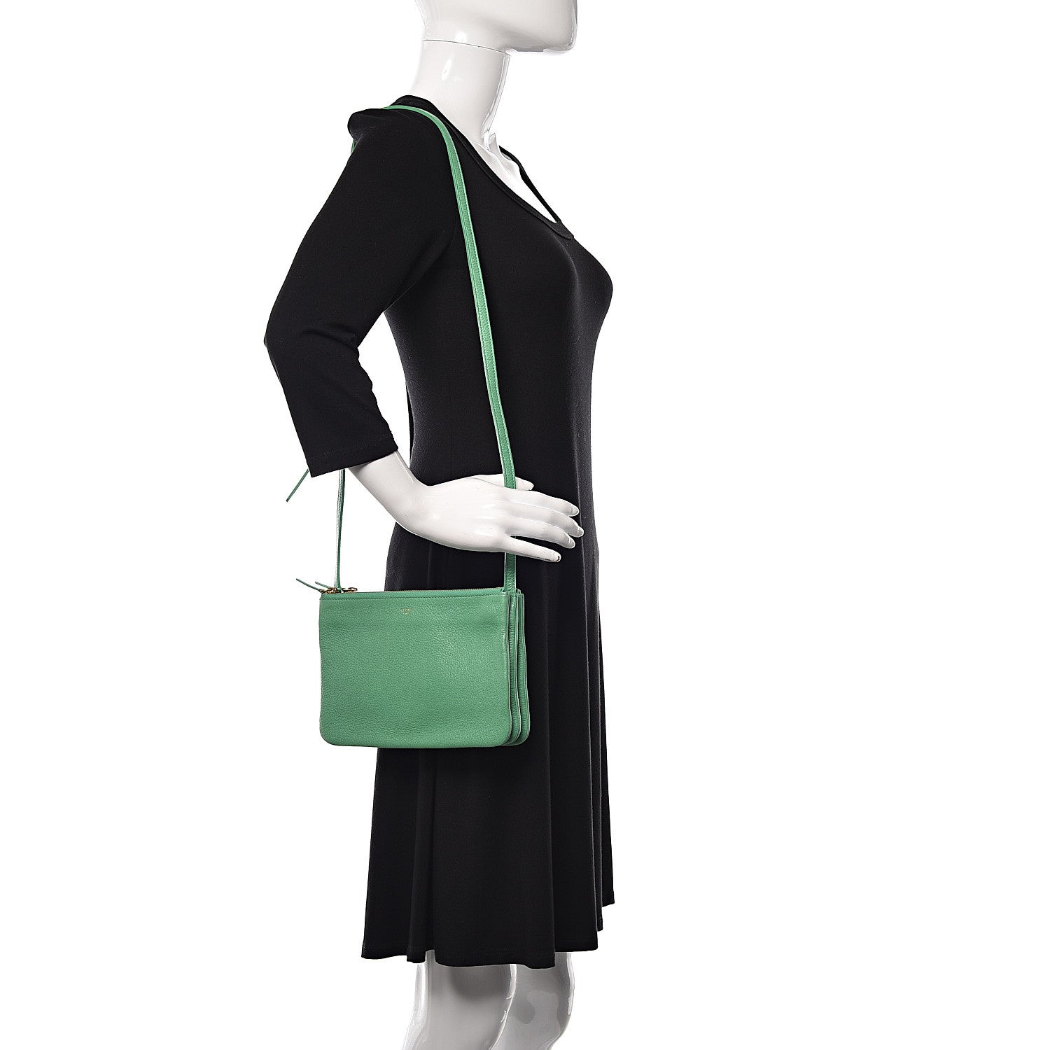 Celine Goatskin Small Trio Crossbody Bag Palm 2 of 12