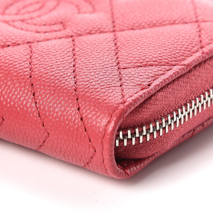 Chanel Caviar Quilted Diamond CC Duo Zip Coin Purse Pink 6 of 11