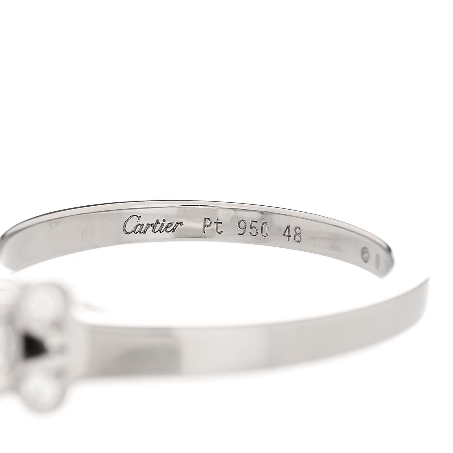 Cartier Platinum Diamond .19ct Ballerine Solitaire Engagement Ring 48 4.5 5 of 6