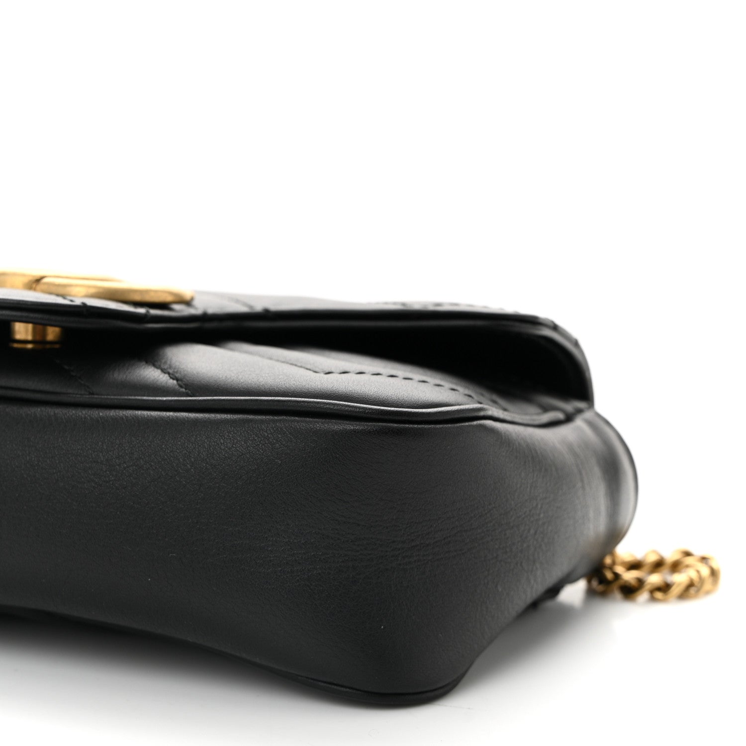 Gucci Calfskin Matelasse Super Mini GG Marmont Shoulder Bag Black 10 of 10