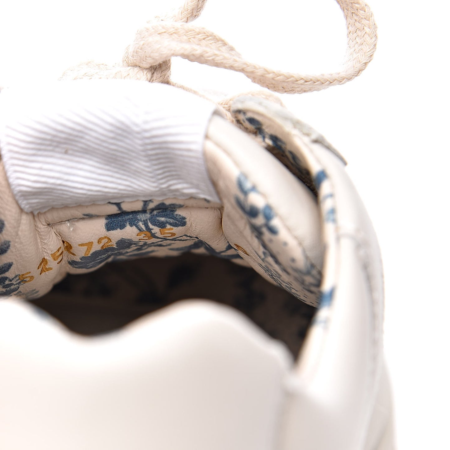 Calfskin Glitter Web Print Womens Rhyton Sneakers 35 Mystic White