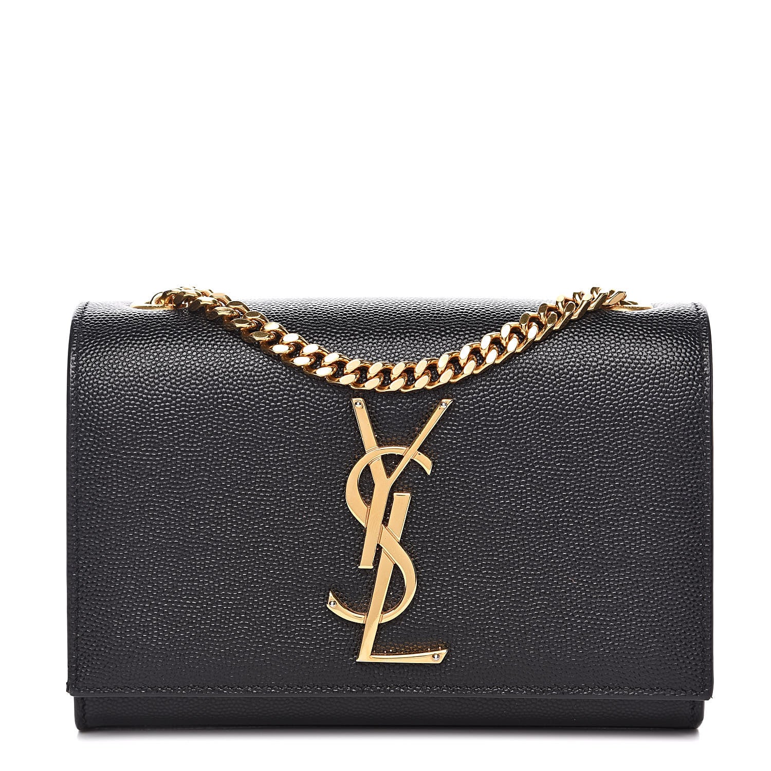 Saint Laurent Grain De Poudre Small Monogram Kate Satchel Black 1 of 11