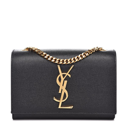Saint Laurent Grain De Poudre Small Monogram Kate Satchel Black 1 of 11