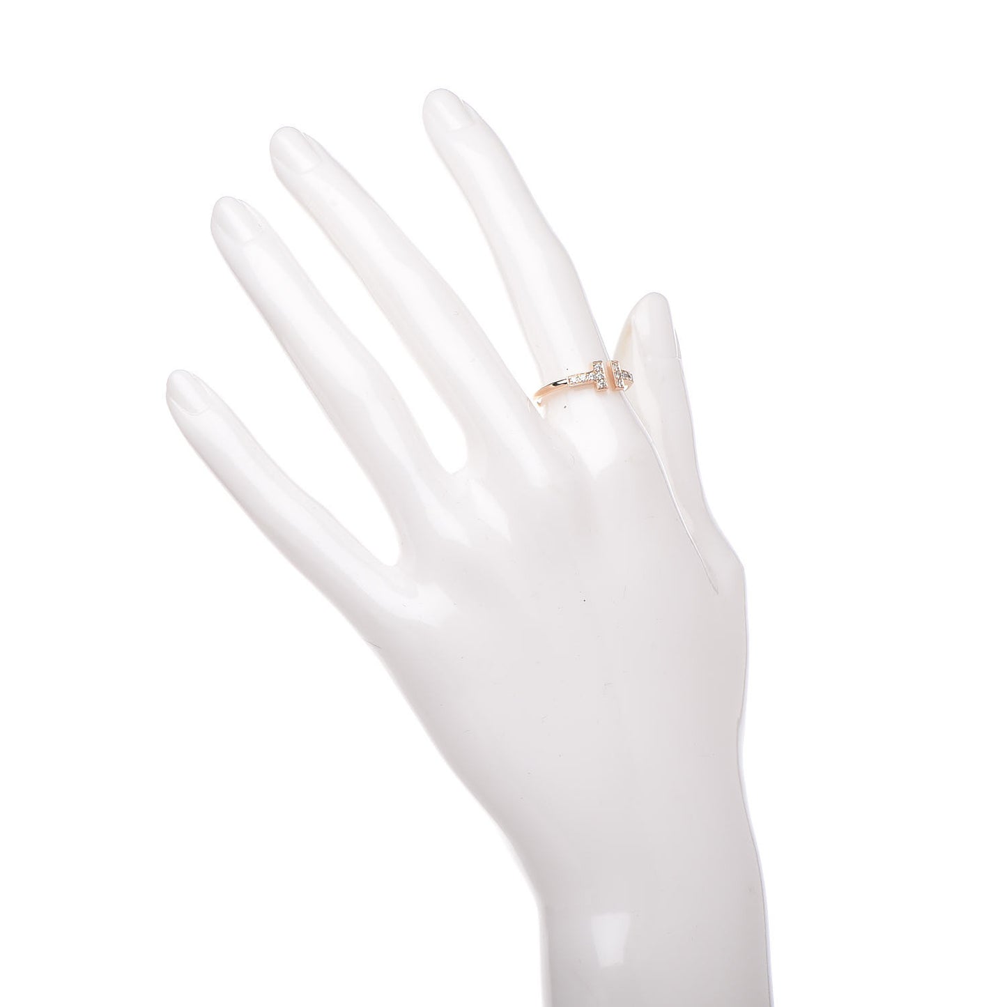 18K Rose Gold Diamond T Wire Ring 53 6.5