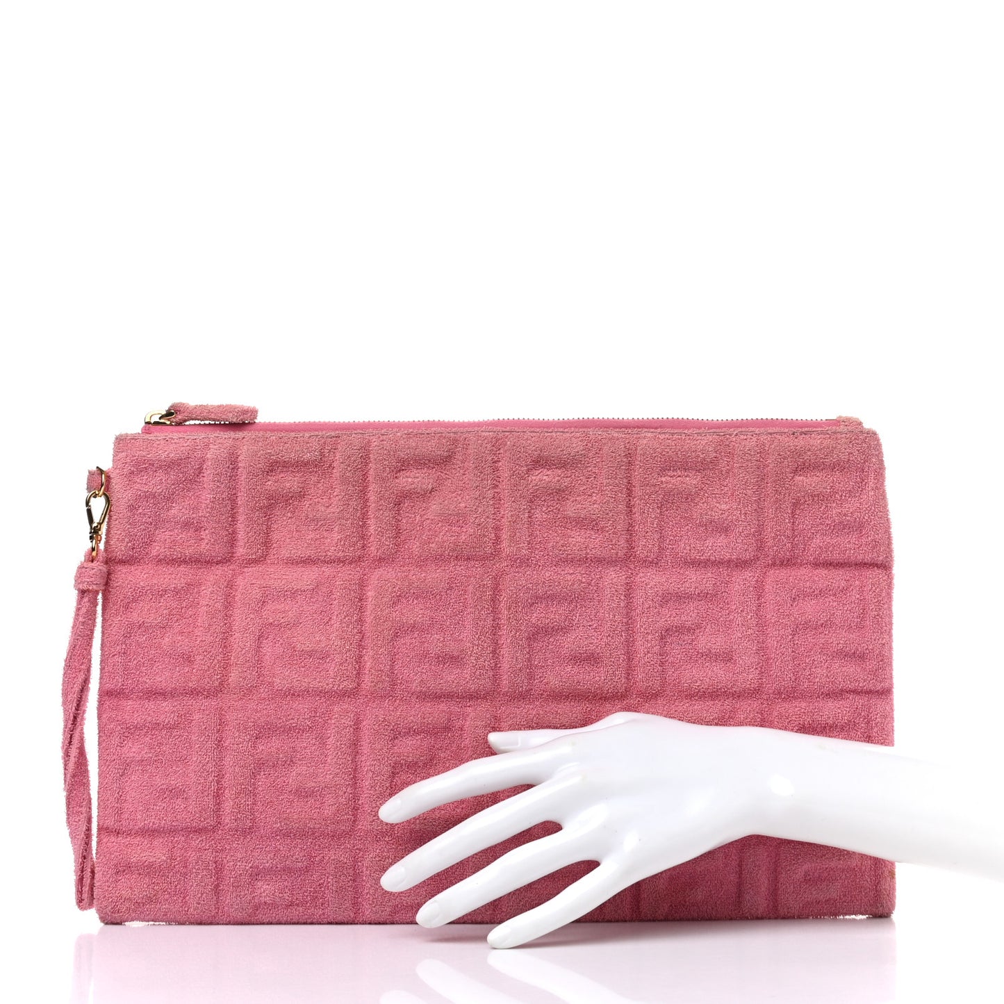 Terry Cloth Vitello Century Matte FF 1974 Embossed Large Flat Pouch Lollypop