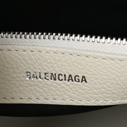 Balenciaga Grained Calfskin Logo S Ville Top Handle Bag White Black 7 of 10