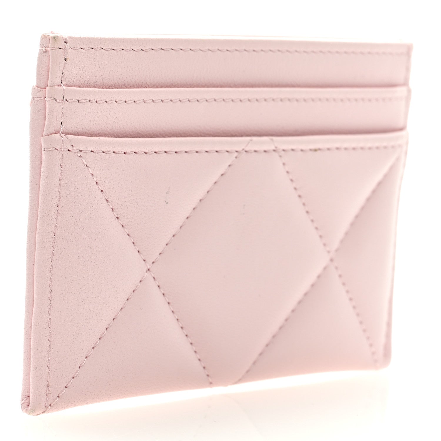 Chanel Lambskin Quilted Chanel 19 Card Holder Light Pink 3 of 6