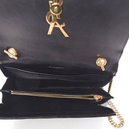 Saint Laurent Lambskin Matelasse Monogram Vicky Chain Wallet Black 5 of 10