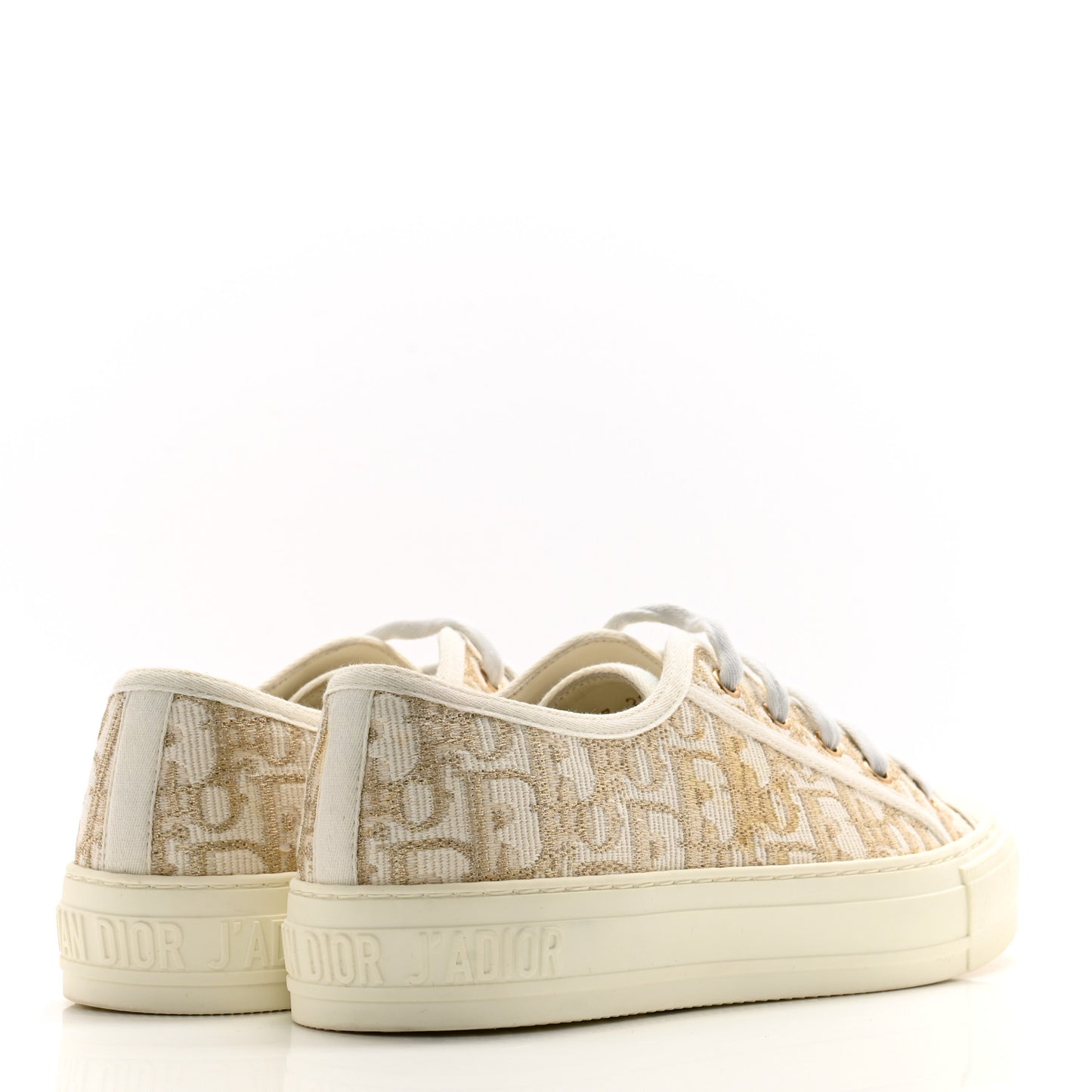 Canvas Oblique Walk'N'Dior Low Top Sneakers 38.5 Pale Gold