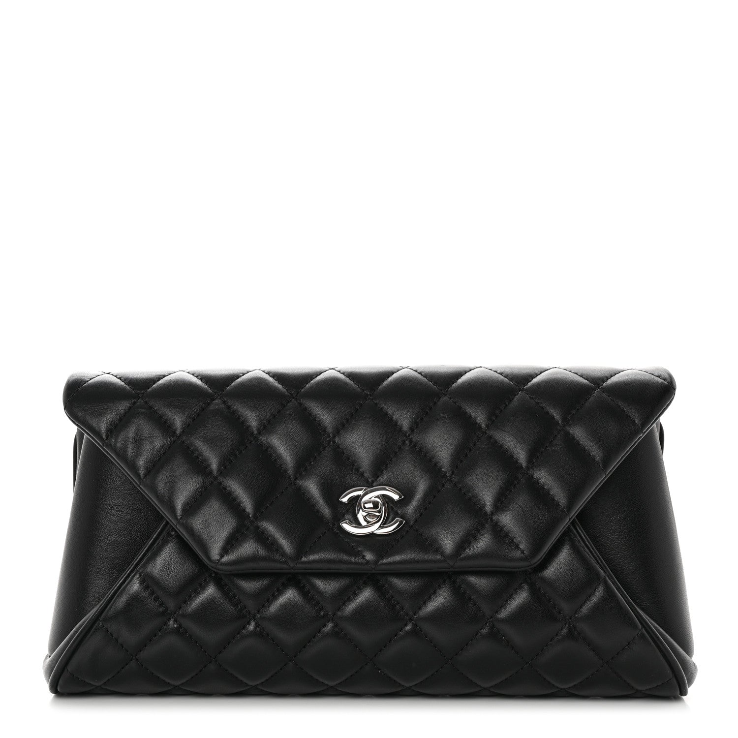 Chanel Lambskin Quilted Fold Up Again Clutch Black 2 of 18
