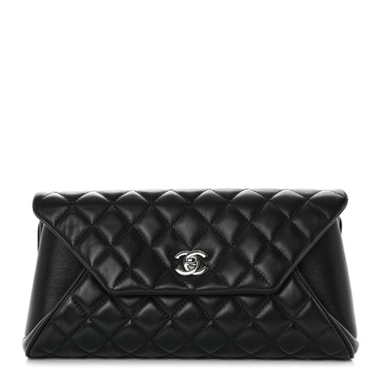 Chanel Lambskin Quilted Fold Up Again Clutch Black 2 of 18