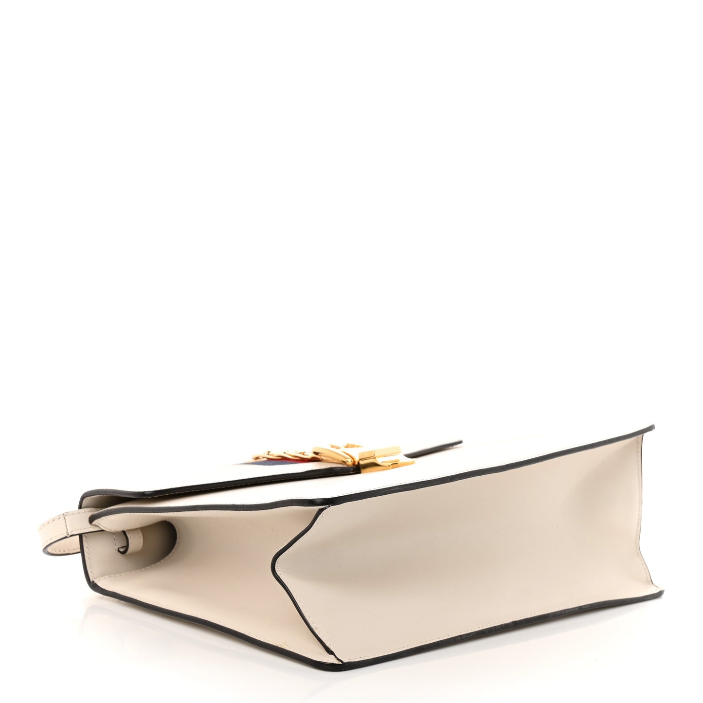 Calfskin Web Medium Sylvie Top Handle Bag White