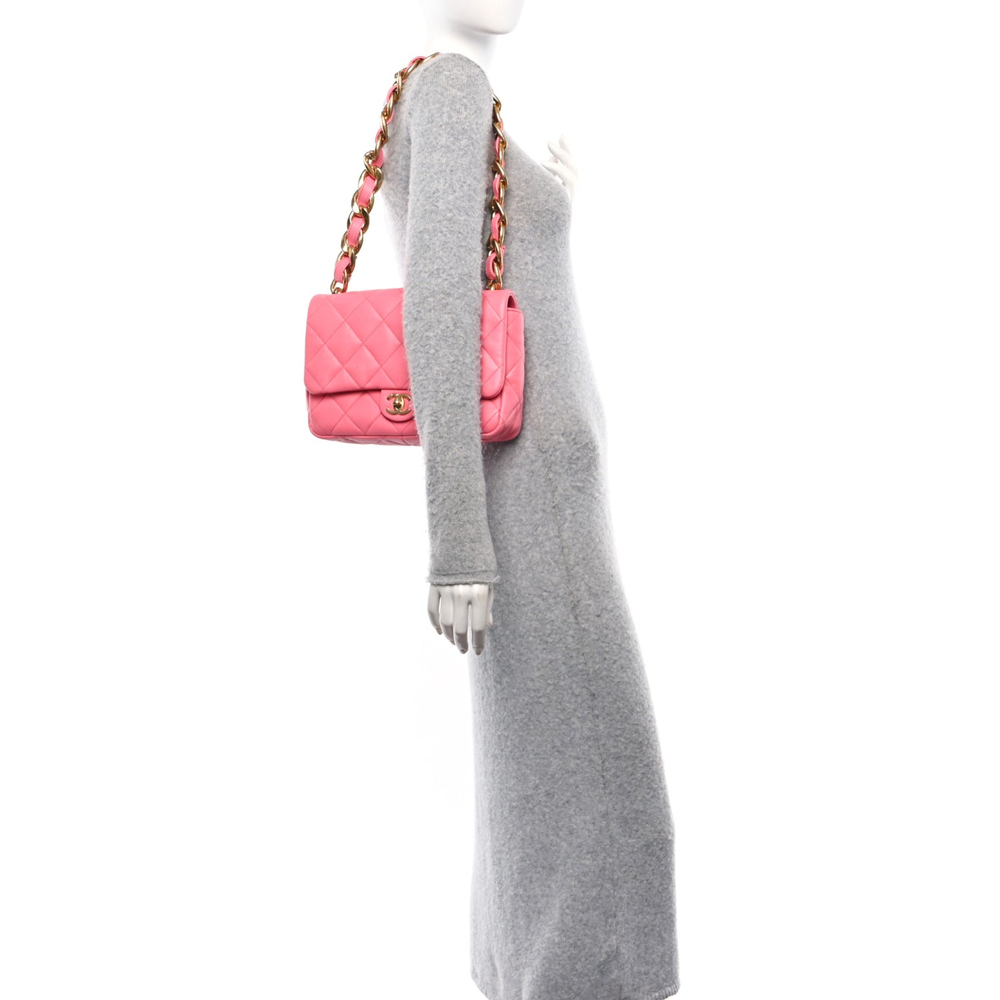 Lambskin Quilted Large CC Funky Town Flap Pink