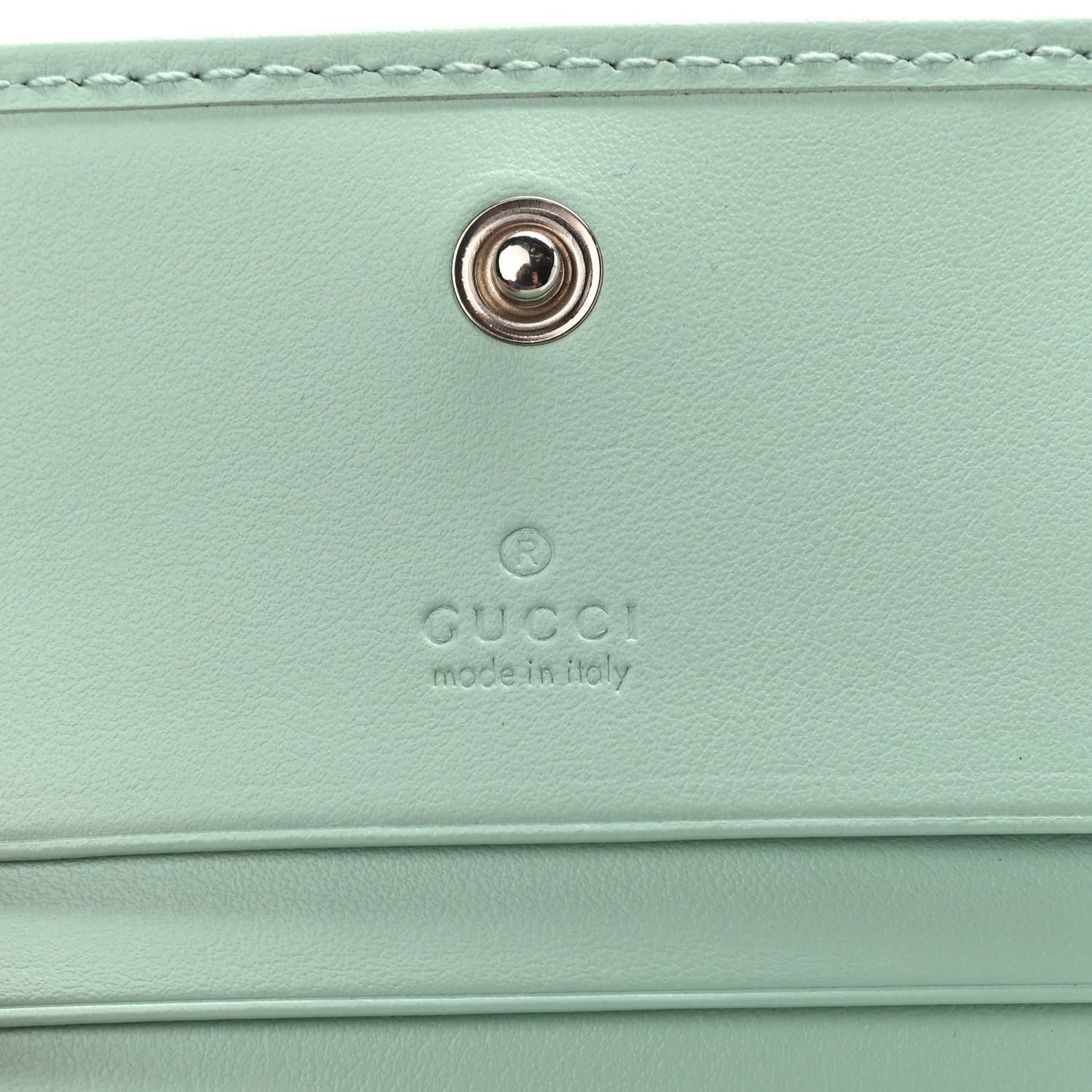 Calfskin Matelasse GG Marmont Mini Wallet On Chain Water Green