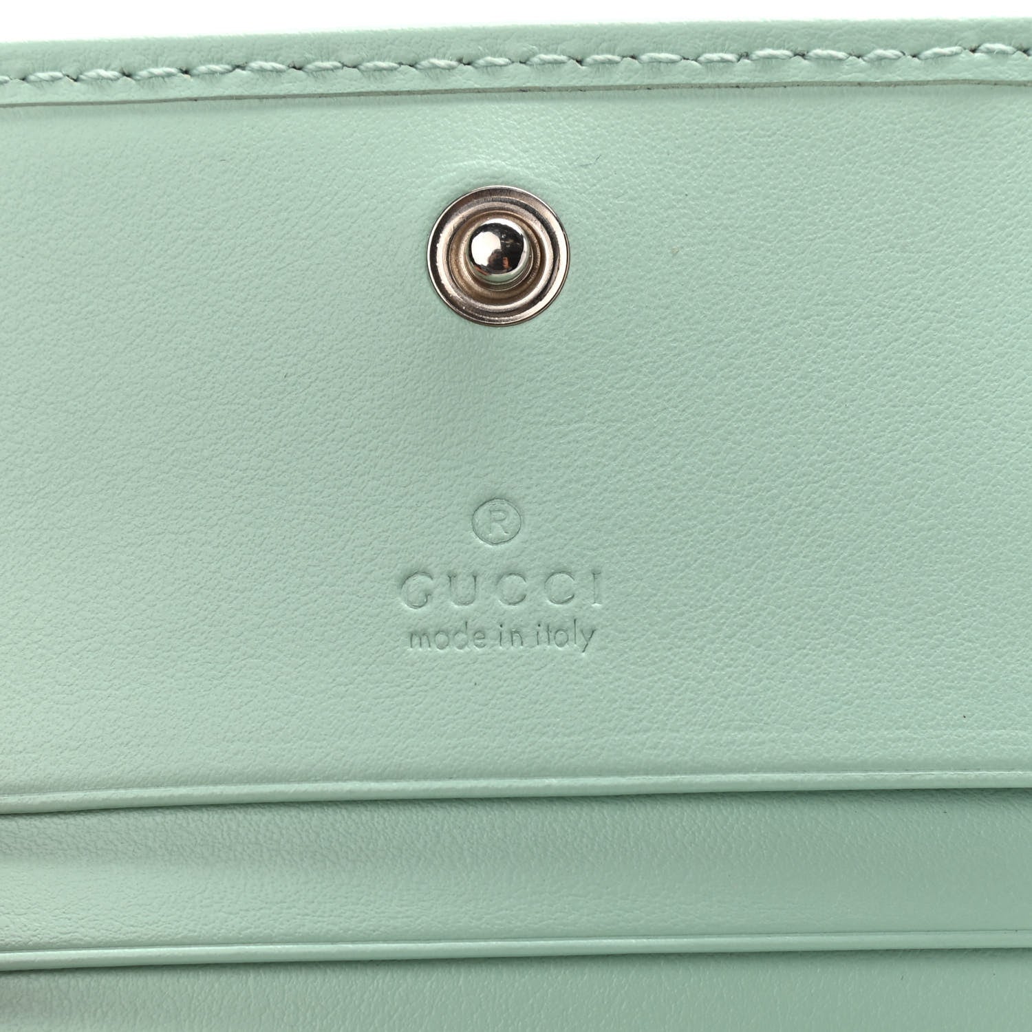 Gucci Calfskin Matelasse GG Marmont Mini Wallet On Chain Water Green 7 of 9
