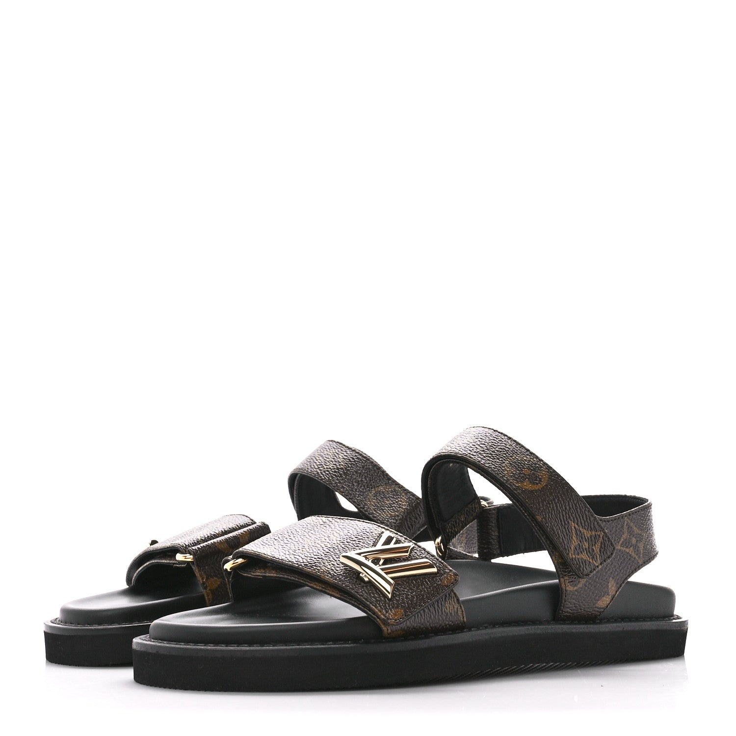 Louis Vuitton Monogram LV Sunset Comfort Flat Sandals 38 Cacao Brown 3 of 8