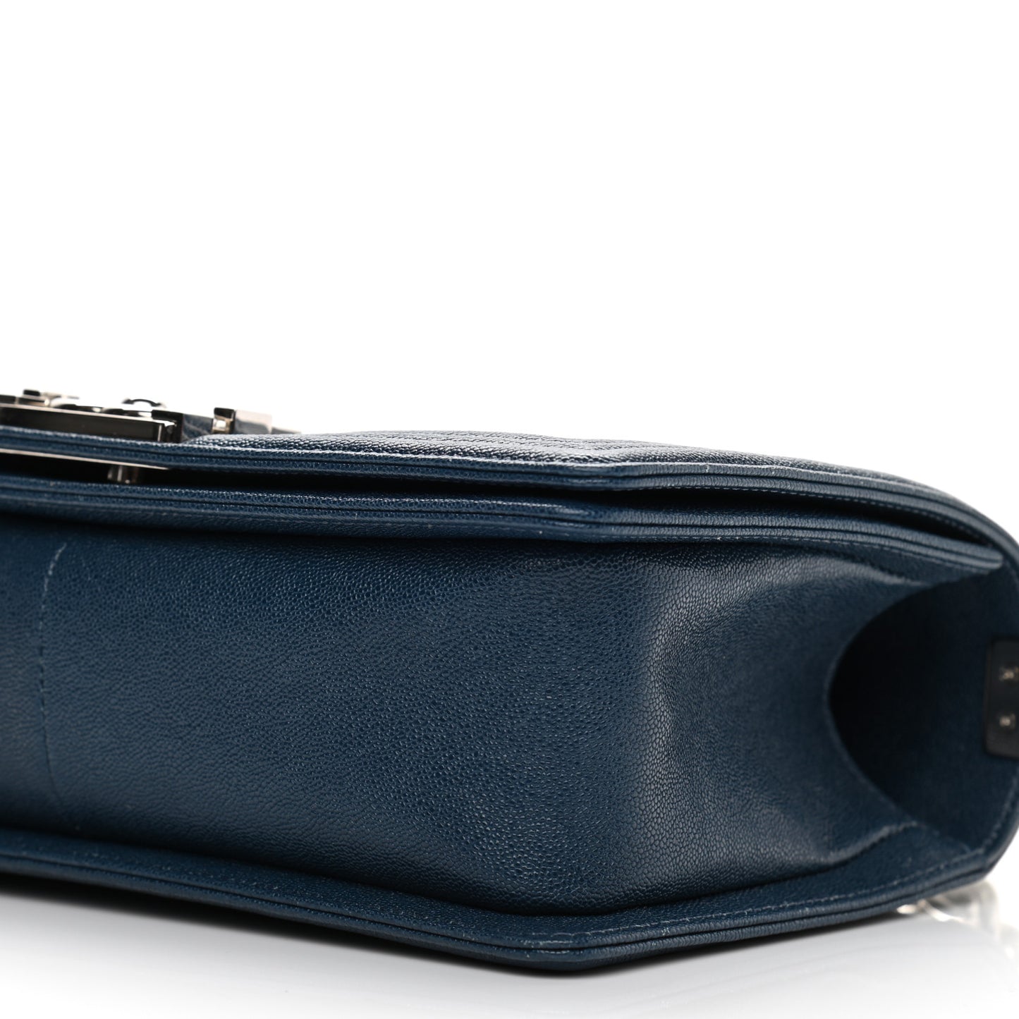 Caviar Quilted Medium Boy Flap Dark Blue
