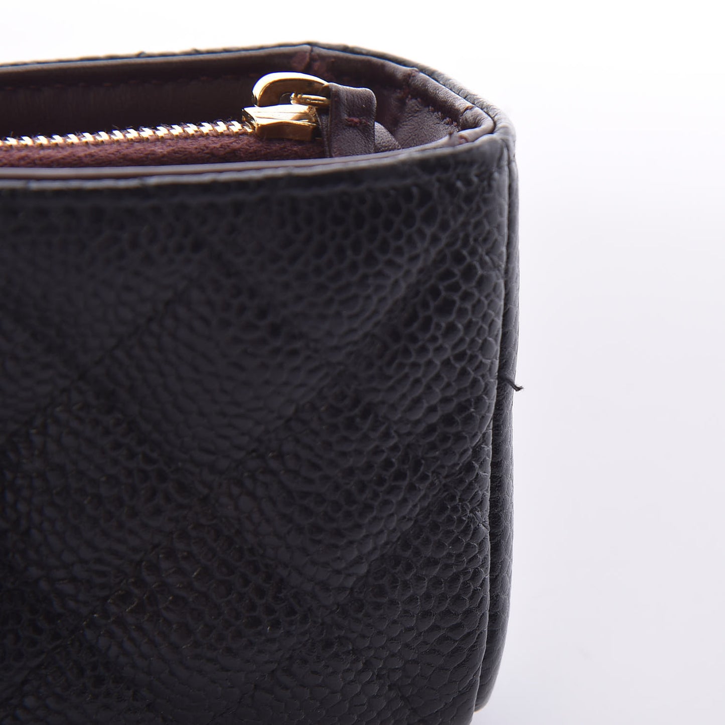 Caviar Quilted Mini Phone Holder Clutch Black