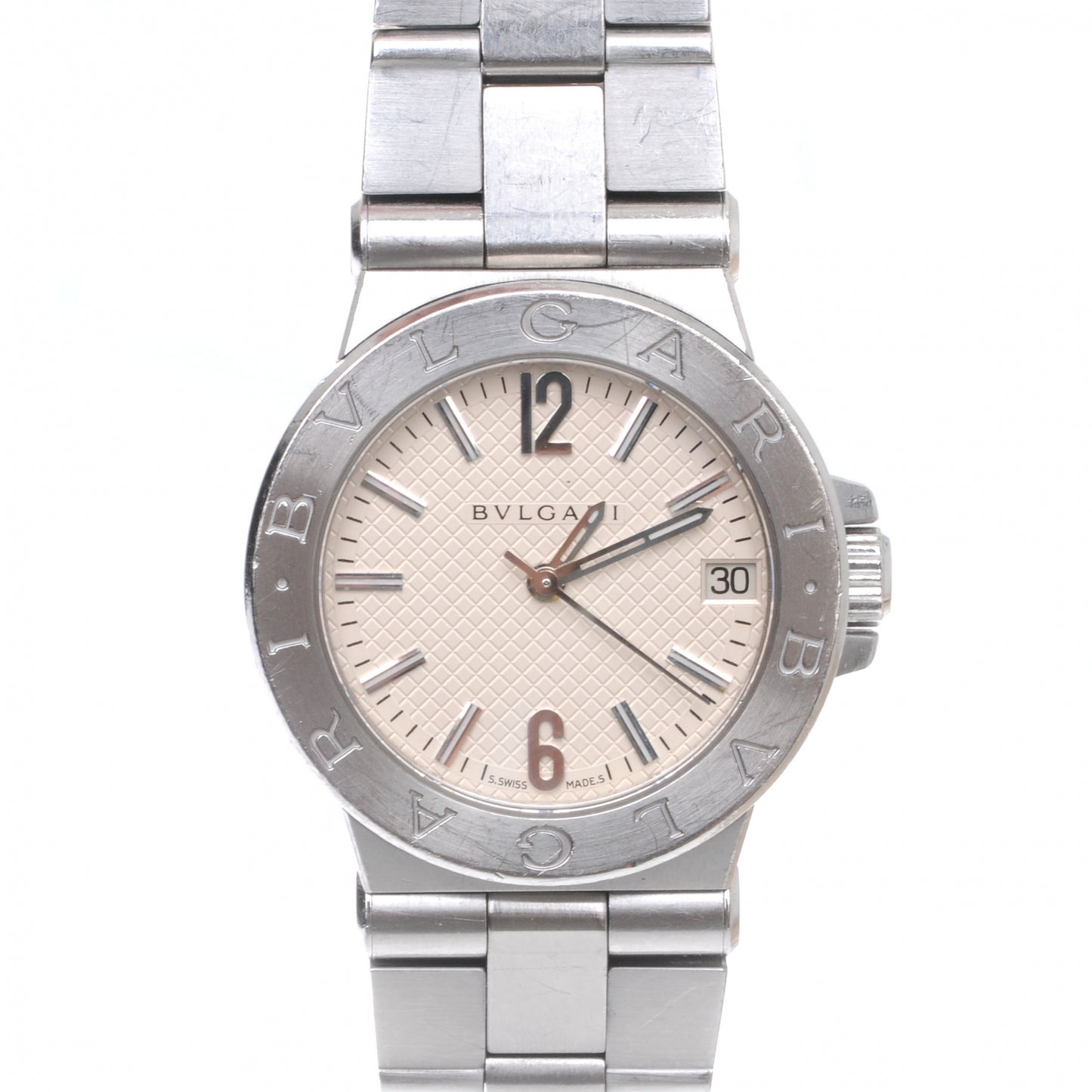 BVLGARI Stainless Steel Diagono 29mm Quartz Watch Silver