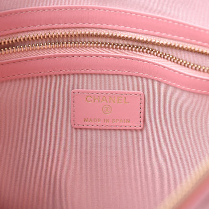 Chanel Lambskin Quilted Medium Cosmetic Case Pink 6 of 8