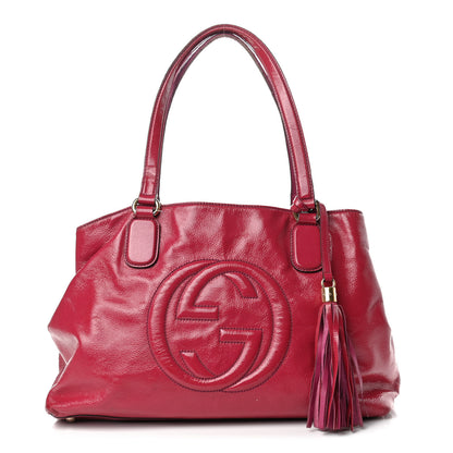 Gucci Vernice Naplack Medium Soho Working Tote Bright Bouganville 1 of 10