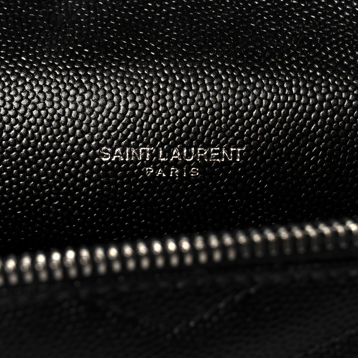 Grain De Poudre Matelasse Chevron Monogram Envelope Chain Wallet Black
