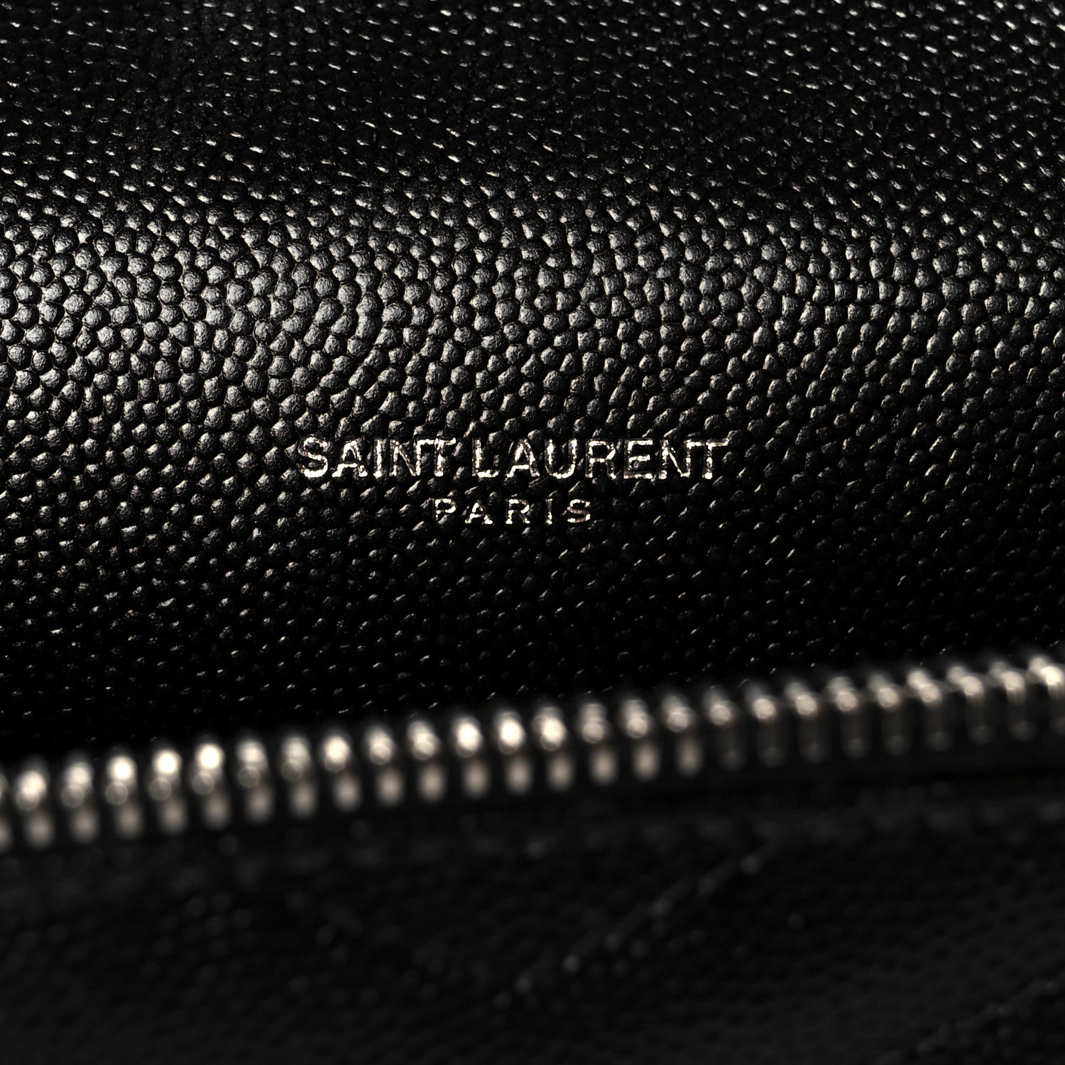 Saint Laurent Grain De Poudre Matelasse Chevron Monogram Envelope Chain Wallet Black 6 of 12