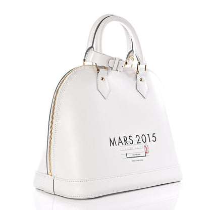 Louis Vuitton Smooth Calfskin Signature Alma PM White 2 of 9