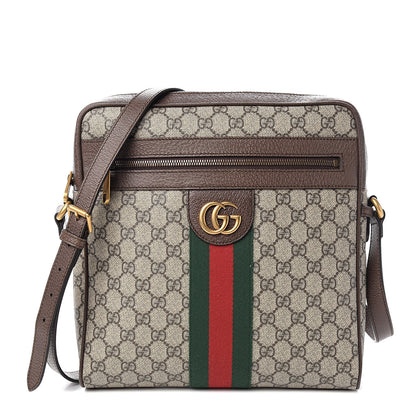 Gucci GG Supreme Monogram Web Medium Ophidia Messenger Bag Brown 1 of 9