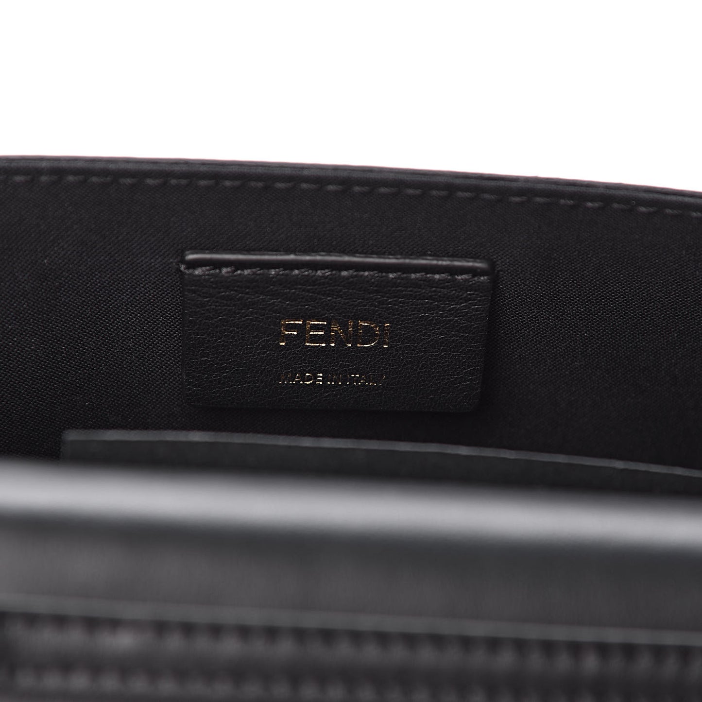 Vitello Cruise F is Fendi Bi-Color FF 1974 Embossed Envelope Belt Bag Maya Black