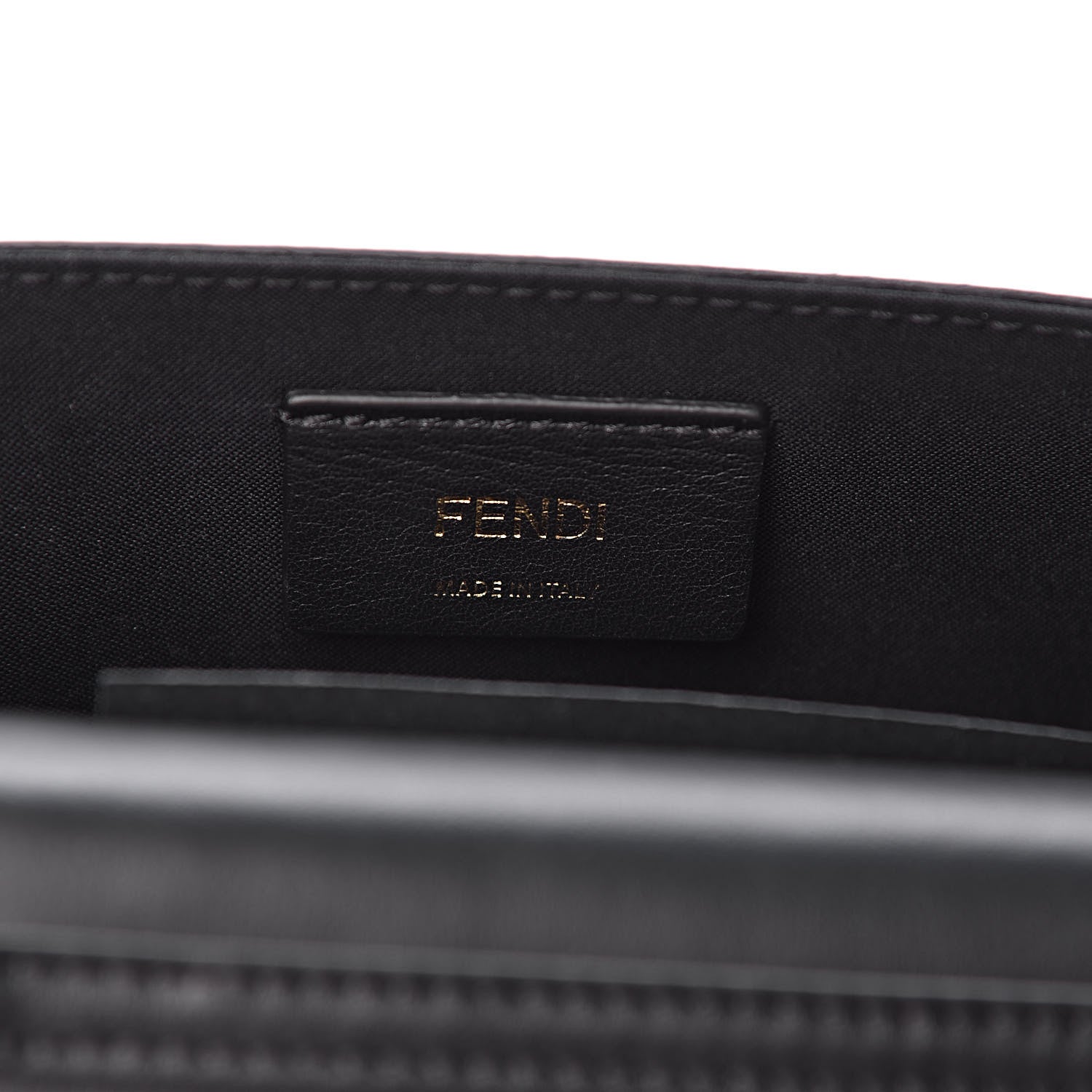 Fendi Vitello Cruise F is Fendi Bi-Color FF 1974 Embossed Envelope Belt Bag Maya Black 8 of 13