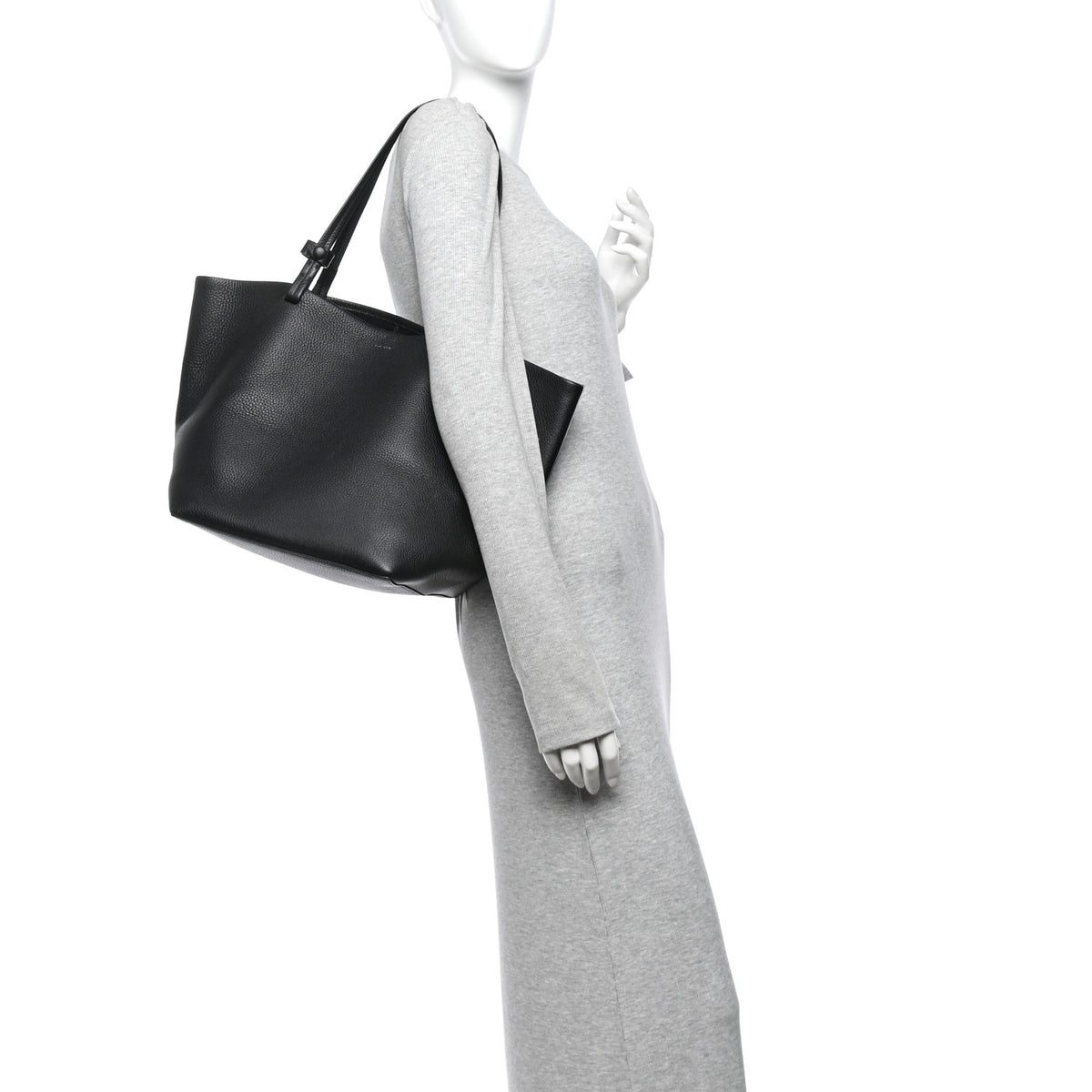 Grained Calfskin Park Tote Three Black