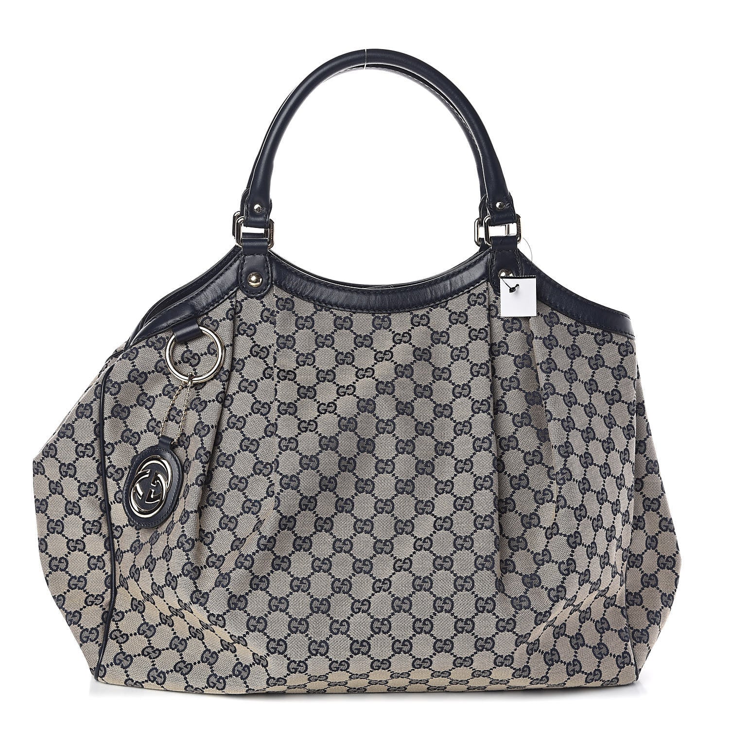 Gucci Monogram Calfskin Large Sukey Tote Beige Blue 1 of 9