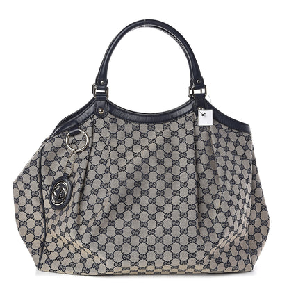 Gucci Monogram Calfskin Large Sukey Tote Beige Blue 1 of 9