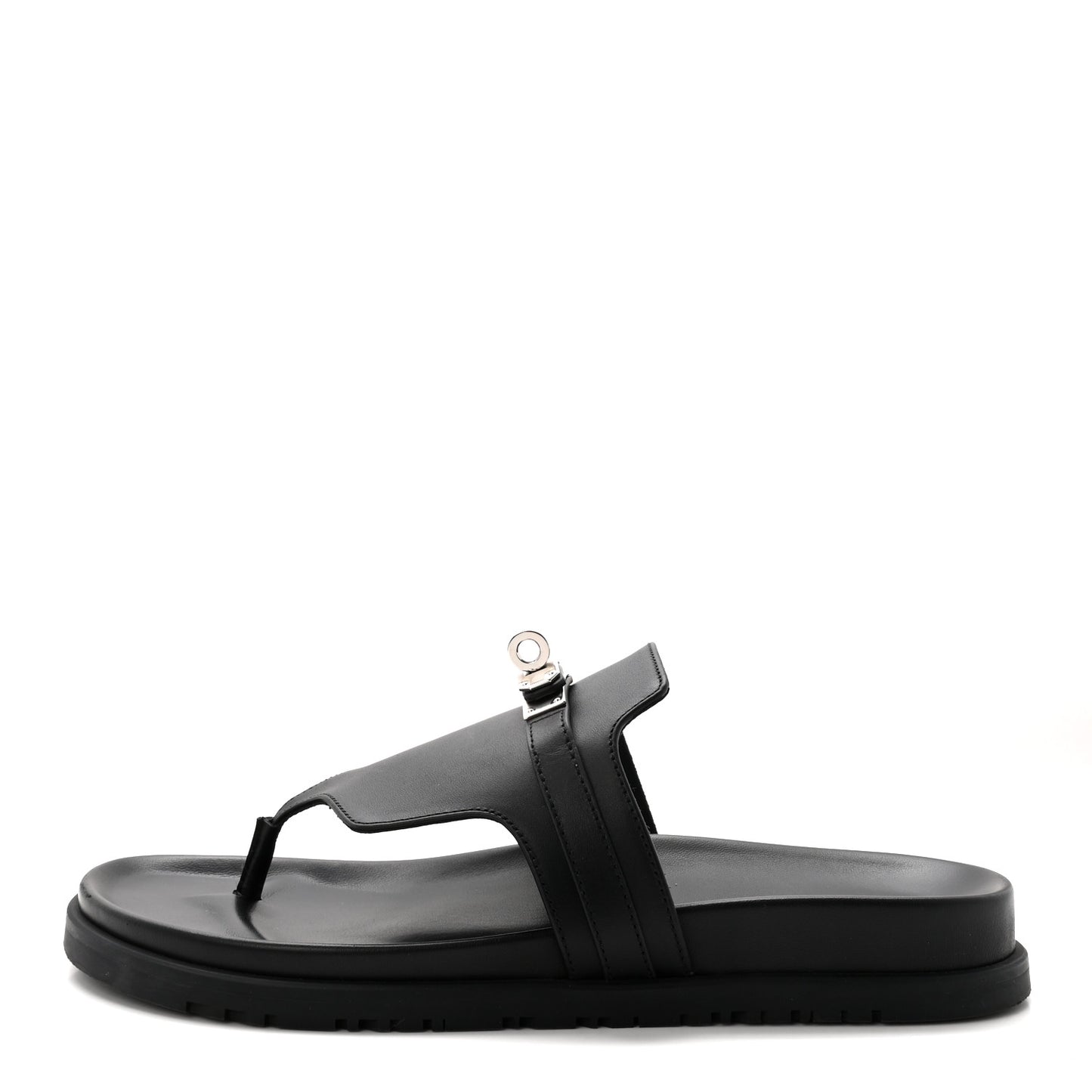 Calfskin Womens Empire Sandals 40 Black