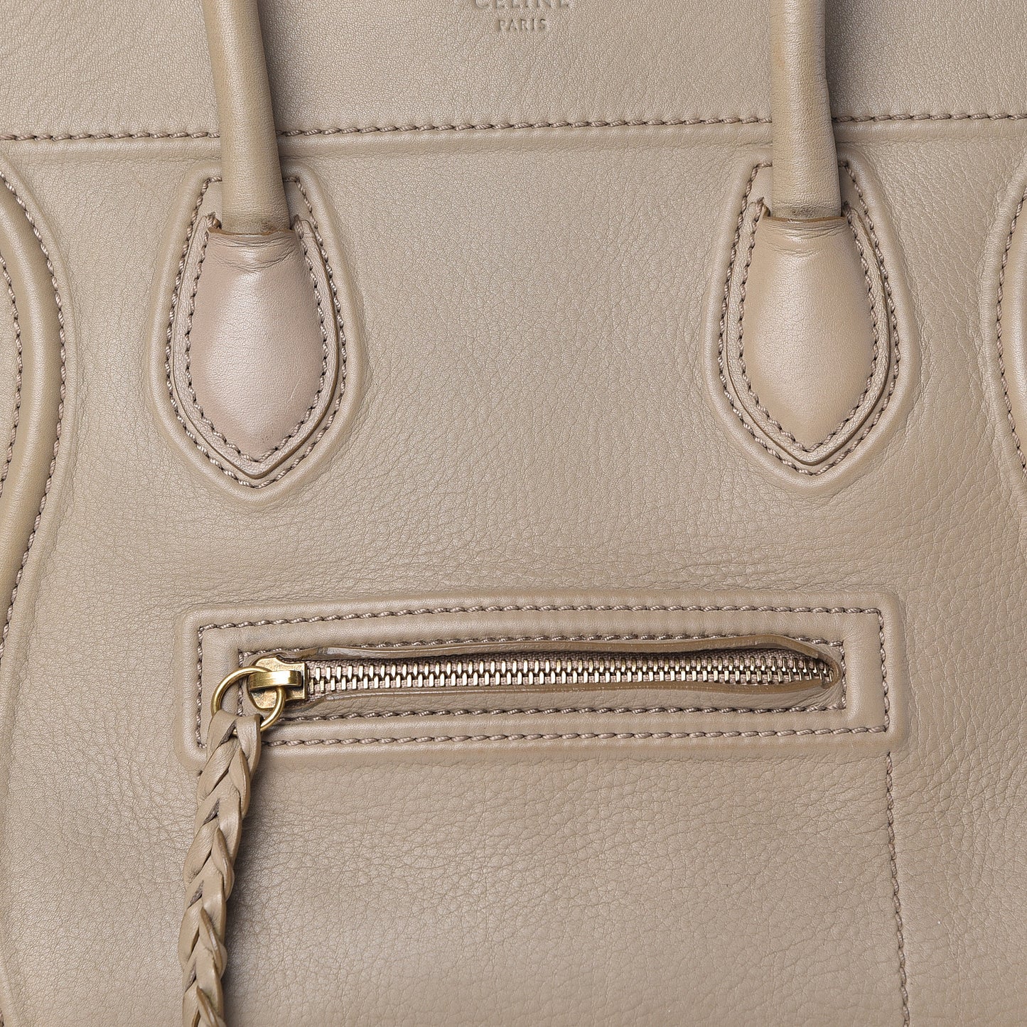 Supple Calfskin Medium Phantom Luggage Beige